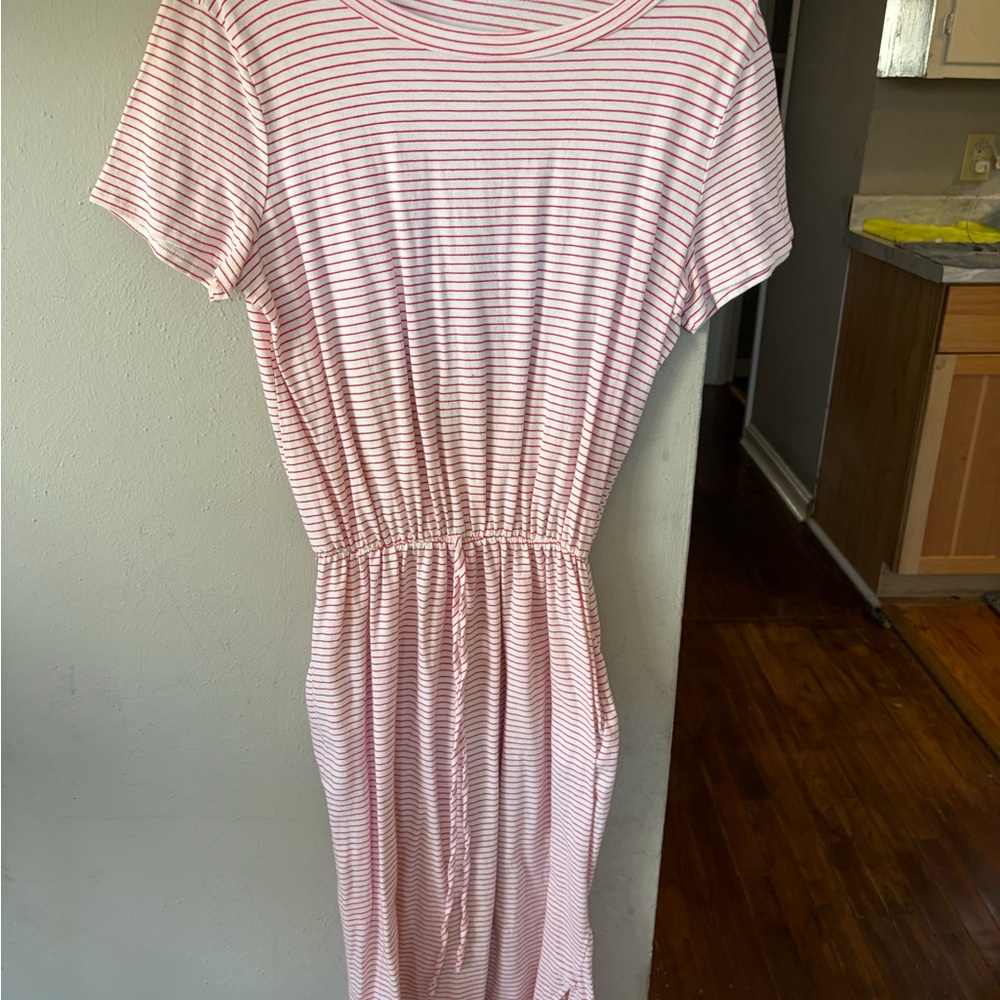 Pink and White Striped Dress